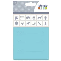 ARTEMIO - 12 pochoirs 9 x 9 cm - animaux des bois - woodland