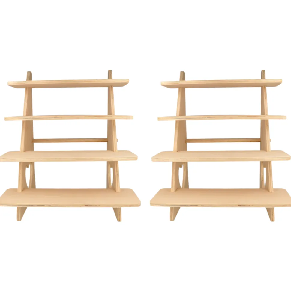 ARTEMIO - 2 présentoirs bois à 4 étagères 38 x 32 x 26 cm