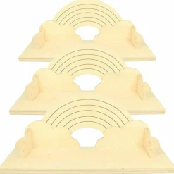 ARTEMIO - 3 étagères en bois arc-en-ciel 40 cm