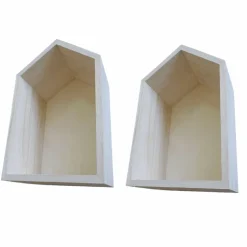 ARTEMIO - 2 étagères en bois maison 22,5 x 14 x 10 cm