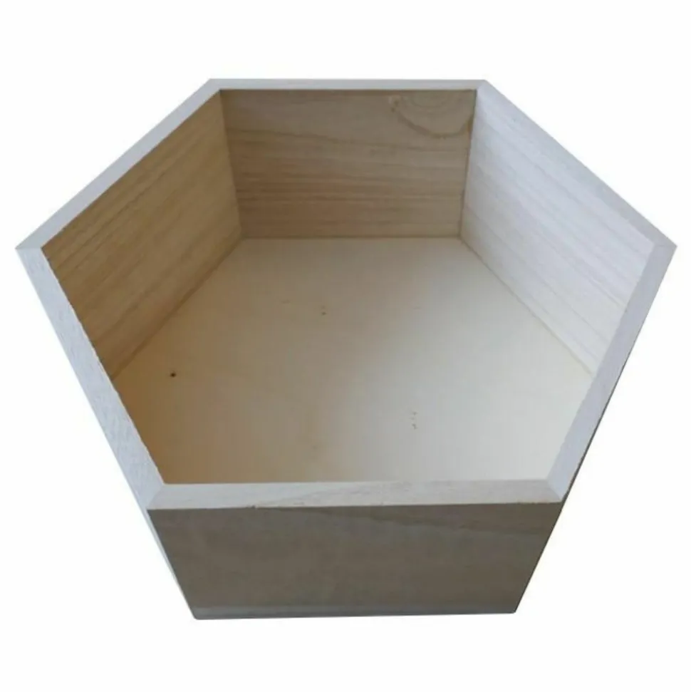 ARTEMIO - 4 étagères hexagones en bois 24 x 21 x 10 cm