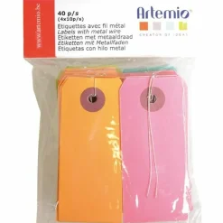 ARTEMIO - 200 étiquettes de couleur avec fil métallique