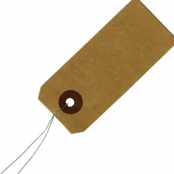 ARTEMIO - 300 étiquettes kraft 9 x 4 cm avec fil métallique