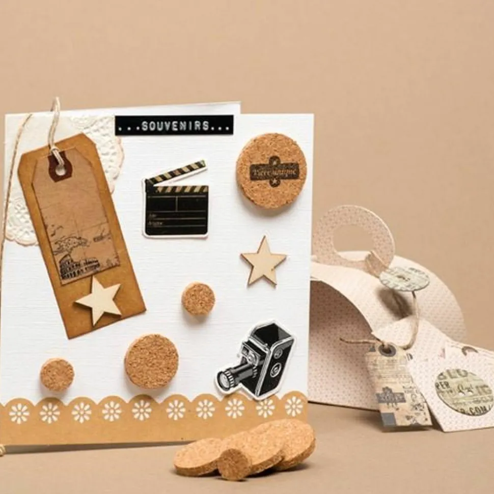 ARTEMIO - 300 étiquettes kraft 9 x 4 cm avec fil métallique