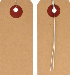 ARTEMIO - 300 étiquettes kraft 9 x 4 cm avec fil métallique