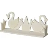 ARTEMIO - Etagère en bois 2 cygnes à customiser 40 x 16 cm