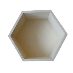 ARTEMIO - Etagère hexagone en bois 24 x 21 x 10 cm