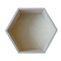 ARTEMIO - Etagère hexagone en bois 27 x 23,5 x 10 cm