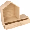 ARTEMIO - Etagère maison en bois avec tiroir 32 x 12 x 28 cm