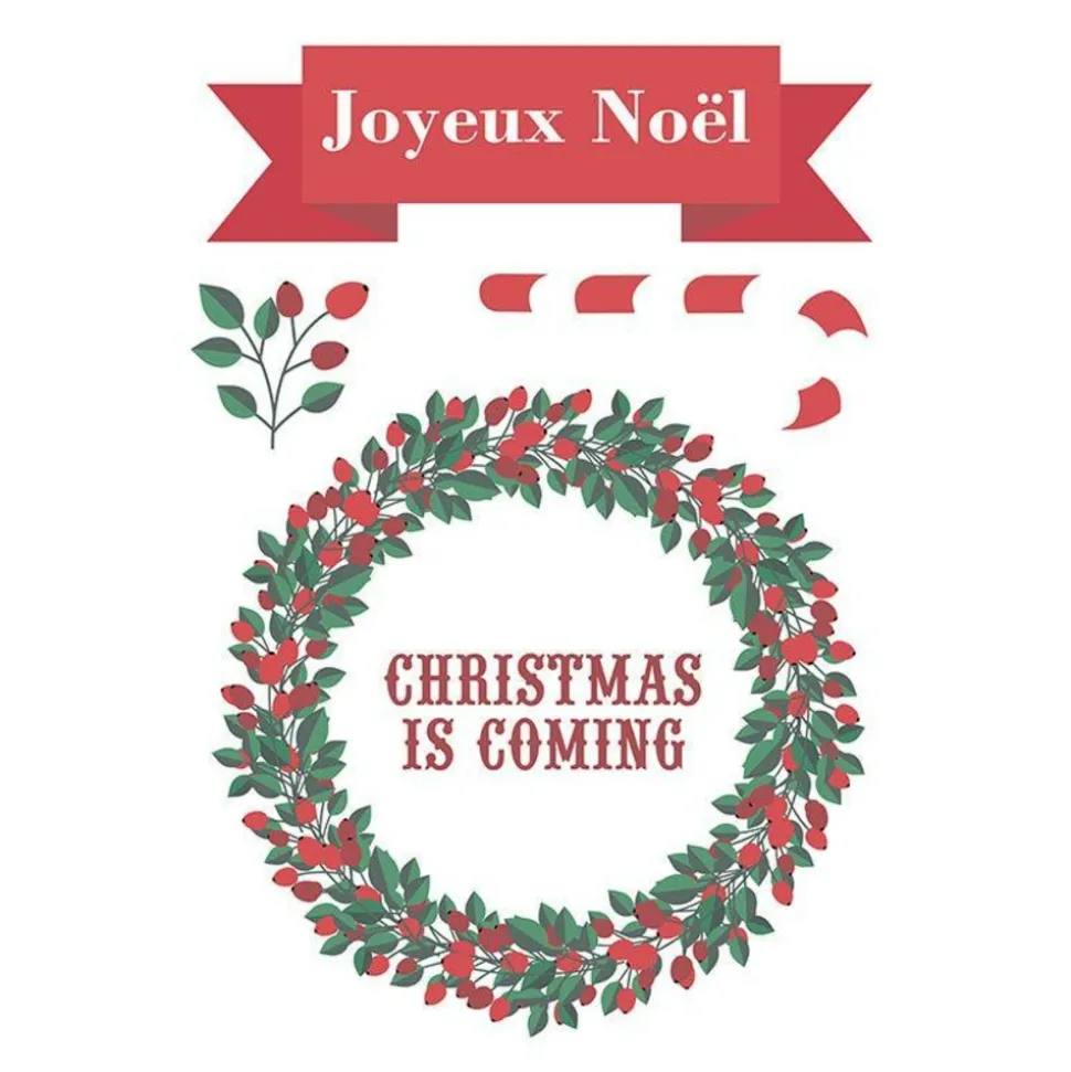 ARTEMIO - Feuille de décalcomanie pour textile christmas is coming