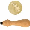 ARTEMIO - Manche en bois pour cachet de cire + tampon fougère