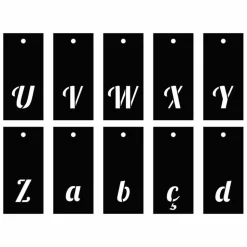 ARTEMIO - Pochoirs alphabet 70 motifs - lettre cursives & chiffres