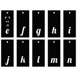 ARTEMIO - Pochoirs alphabet 70 motifs - lettre cursives & chiffres
