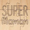 ARTEMIO - Puzzle en bois à décorer Super Maman