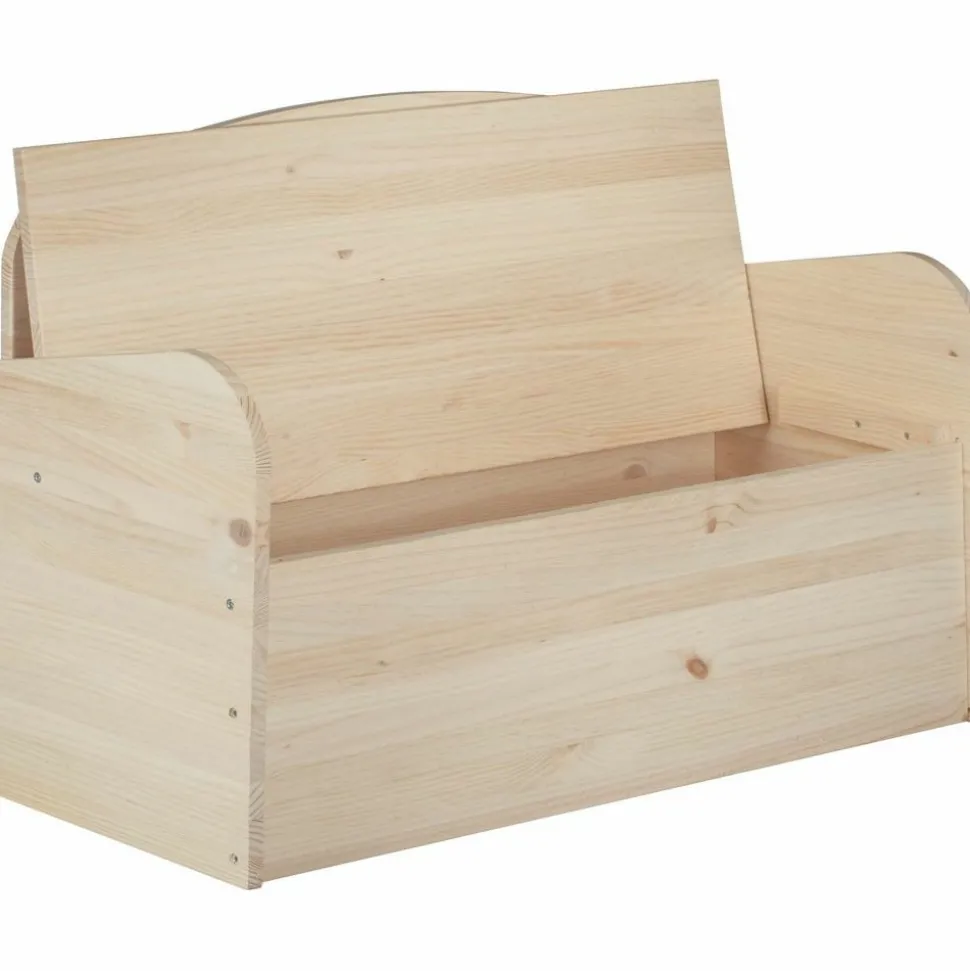 ASTIGARRAGA - Banc coffre de rangement en pin brut 78 litres