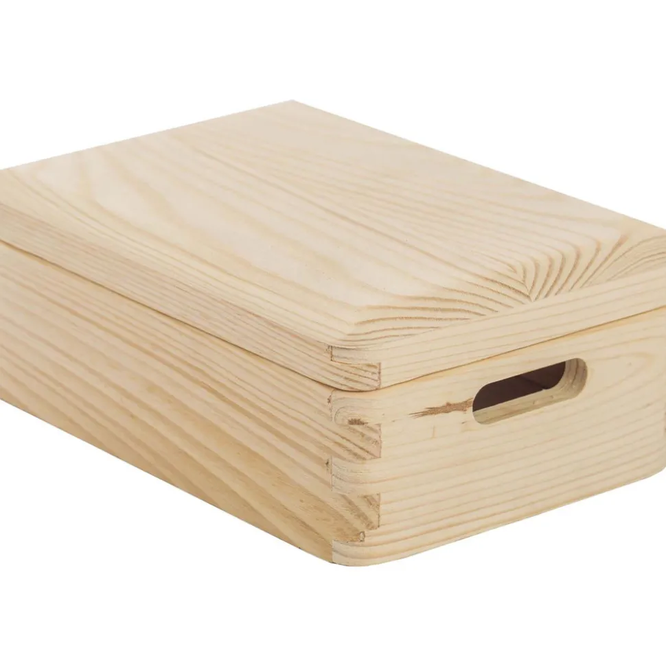 ASTIGARRAGA - Boîte de rangement en pin massif avec couvercle taille 1