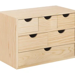ASTIGARRAGA - Mini rangement bloc en pin brut ave tiroirs 6 tiroirs m1