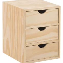 ASTIGARRAGA - Mini rangement bloc en pin brut avec tiroirs 3 tiroirs