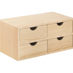 ASTIGARRAGA - Mini rangement bloc en pin brut avec tiroirs 4 tiroirs