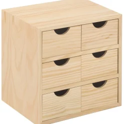 ASTIGARRAGA - Mini rangement bloc en pin brut avec tiroirs 6 tiroirs m2