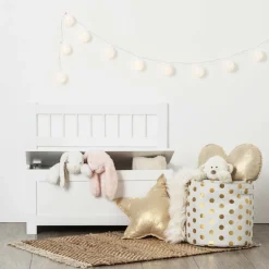 ATMOSPHERA - 2 en 1 banc avec dossier et coffre à jouets en bois blanc