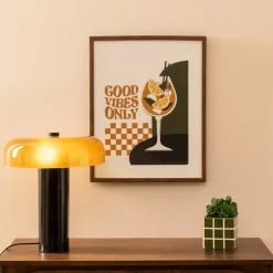 ATMOSPHERA - Affiche encadrée cocktail - 40 x 50 cm - marron