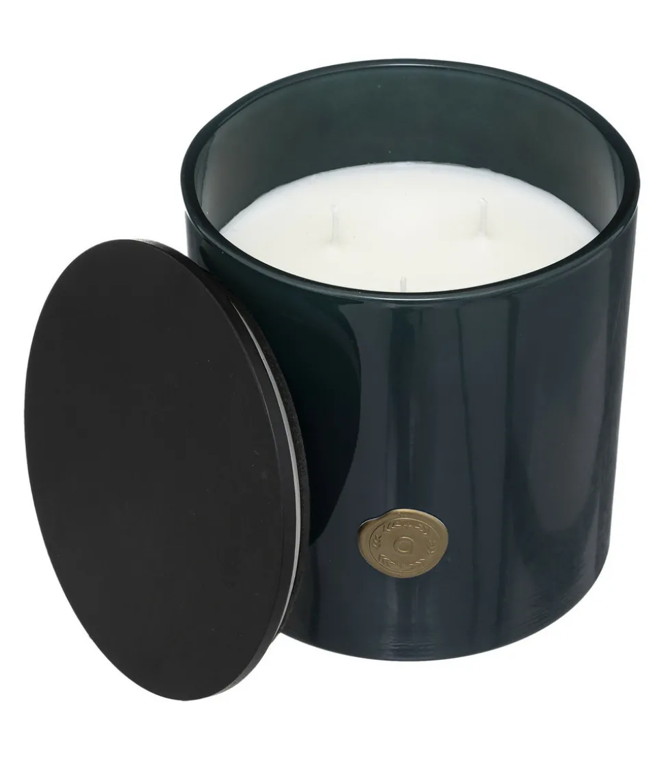 ATMOSPHERA - Bougie parfumée fève tonka dans pot en verre bleu 1200 g