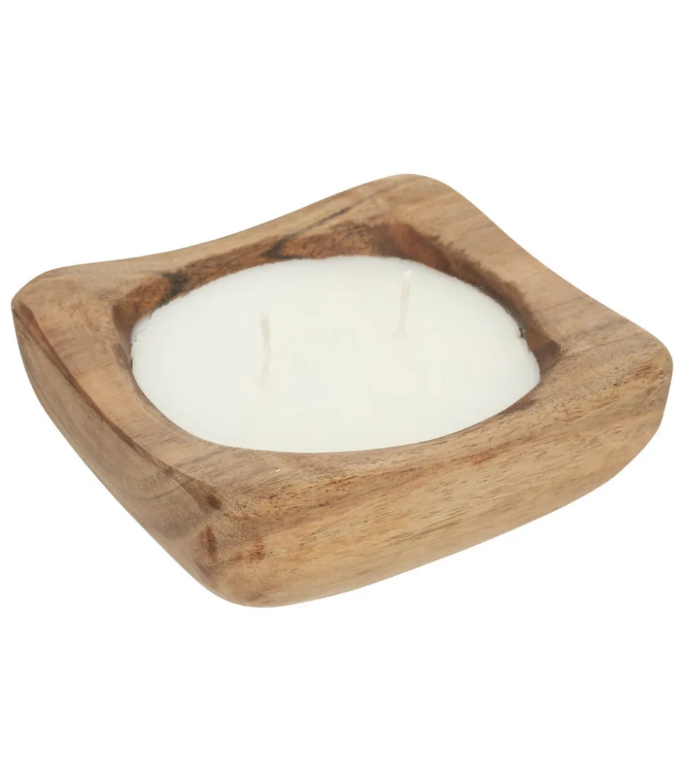 ATMOSPHERA - Bougie parfumée douceur de lin 150 g contenant en bois de manguier