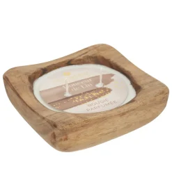 ATMOSPHERA - Bougie parfumée douceur de lin 150 g contenant en bois de manguier