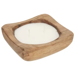 ATMOSPHERA - Bougie parfumée douceur de lin 150 g contenant en bois de manguier