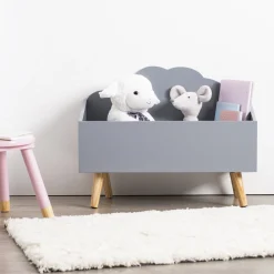 ATMOSPHERA - Coffre de rangement sur pied coffre à jouet nuage gris