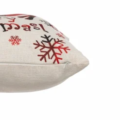 ATMOSPHERA - Coussin de noël renne - 40 x 40 cm - beige et rouge