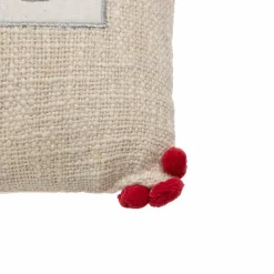 ATMOSPHERA - Coussin de noël flocon - 50 x 30 cm - beige et rouge