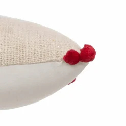ATMOSPHERA - Coussin de noël flocon - 50 x 30 cm - beige et rouge