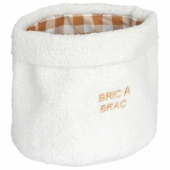 ATMOSPHERA - Duo de paniers de rangement en bouclette - blanc et marron
