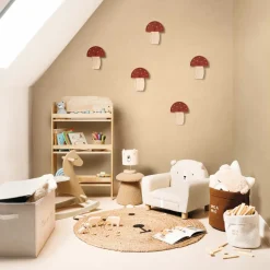 ATMOSPHERA - Duo de paniers de rangement en bouclette - blanc et marron