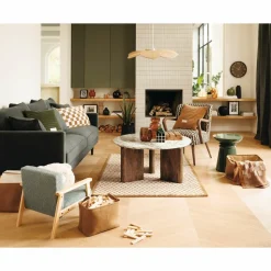 ATMOSPHERA - Ensemble de 3 paniers en simili cuir - marron