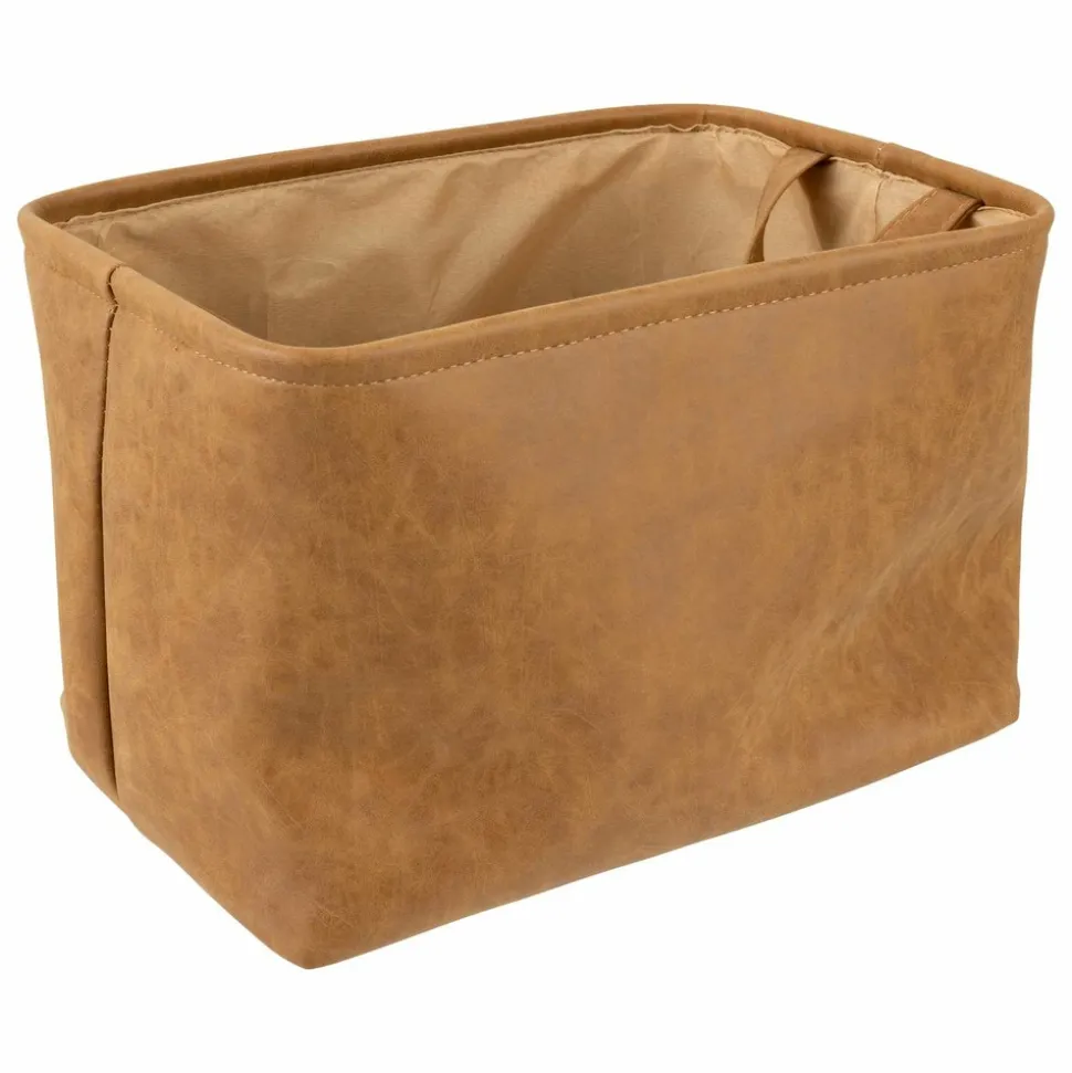 ATMOSPHERA - Ensemble de 3 paniers en simili cuir - marron