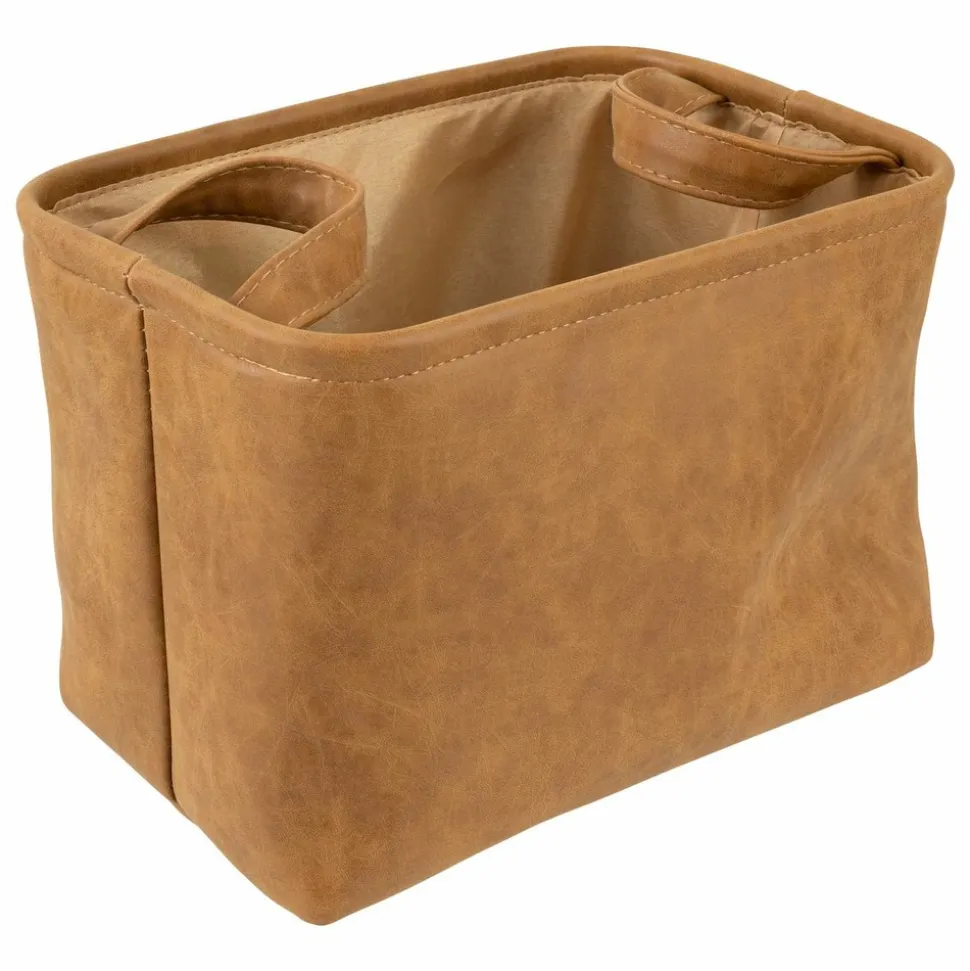 ATMOSPHERA - Ensemble de 3 paniers en simili cuir - marron