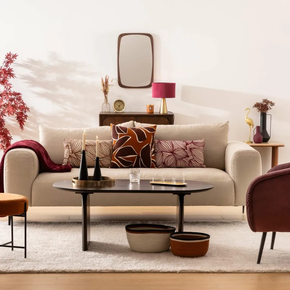 ATMOSPHERA - Ensemble de 2 paniers en jute automne - beige et orange