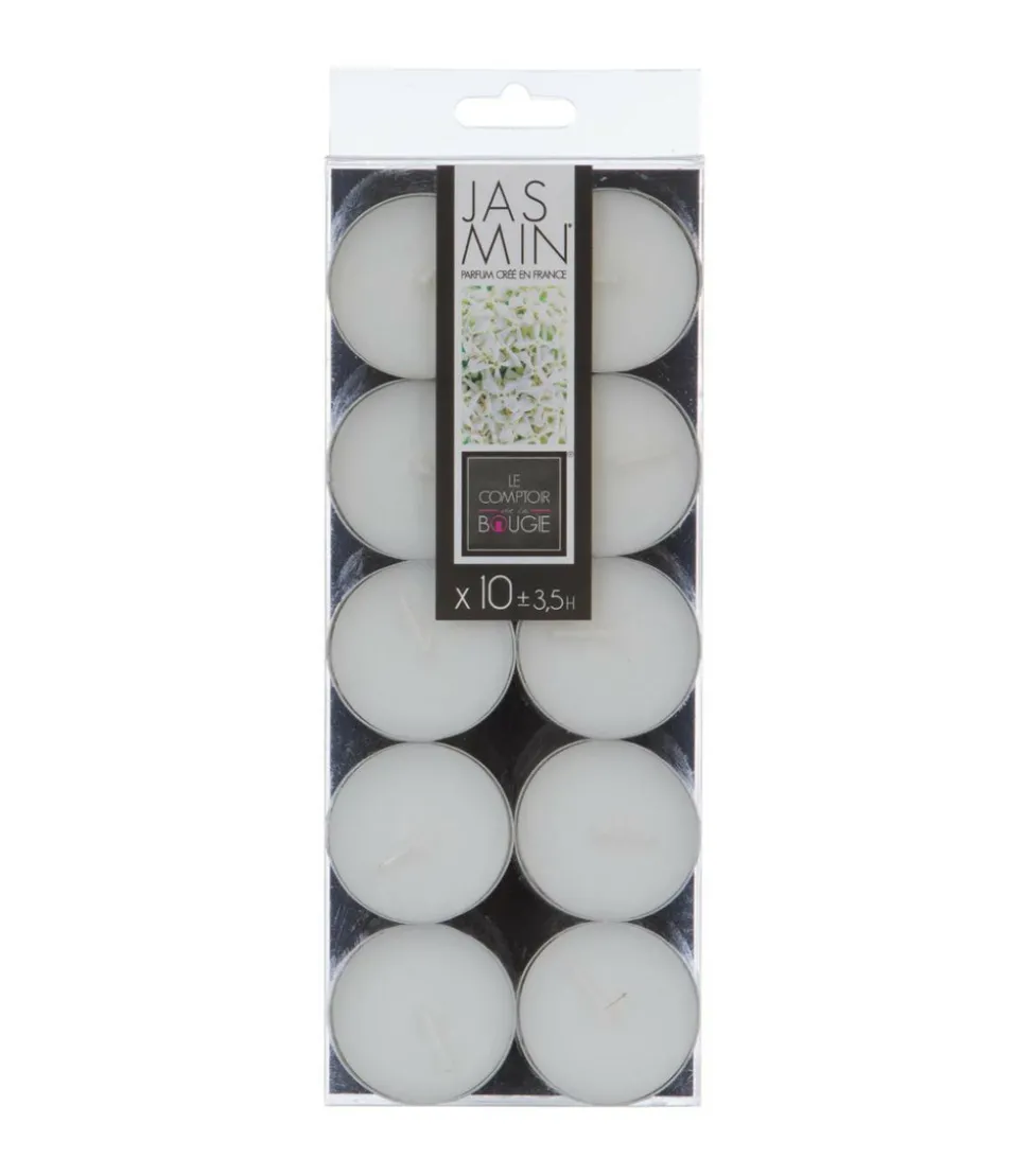 ATMOSPHERA - Lot de 10 bougies parfumées jasmin