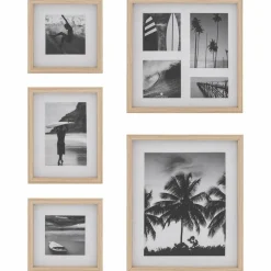 ATMOSPHERA - Lot de 5 cadres photos en bois - beige