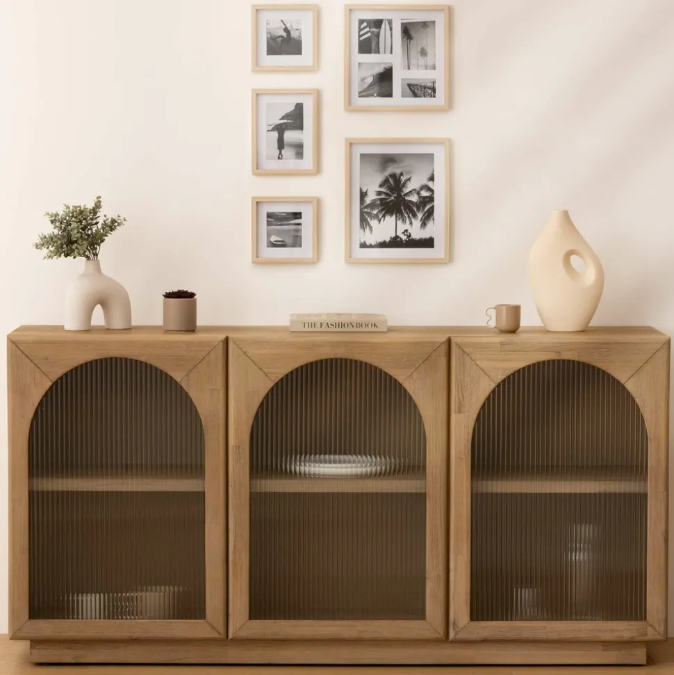 ATMOSPHERA - Lot de 5 cadres photos en bois - beige
