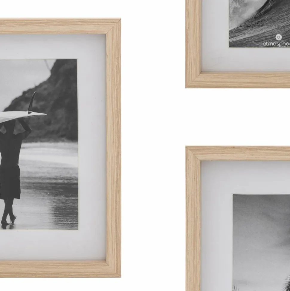 ATMOSPHERA - Lot de 5 cadres photos en bois - beige