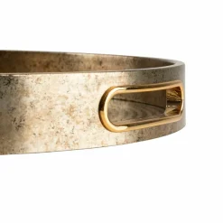 ATMOSPHERA - Lot de 2 plateaux en verre et résine - doré