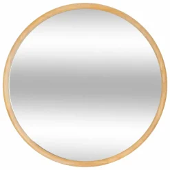 ATMOSPHERA - Miroir rond en bois - diam 55 cm - marron