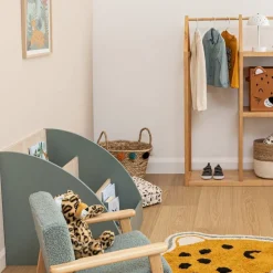 ATMOSPHERA - Panier en roseau avec pompons - diamètre 40 cm - beige