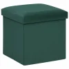 ATMOSPHERA - Pouf de rangement pliable en velours