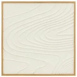 ATMOSPHERA - Tableau en relief vagues - 80 x 80 cm - blanc