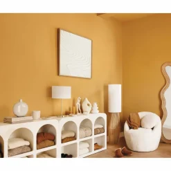 ATMOSPHERA - Tableau en relief vagues - 80 x 80 cm - blanc